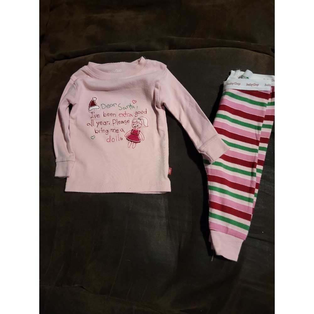 Baby girl baby‎ gap Christmas pajamas dear santa I've been extra good 6 12 month